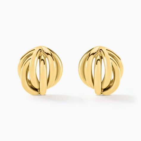 Boucles D'oreilles Puces Jackie Acier Jaune - Boucles d'oreilles fantaisie Femme | Histoire d’Or