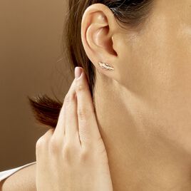 Bijoux D'oreilles Hanae Plaqué Or Jaune - Boucles d'Oreilles Plume Femme | Histoire d’Or