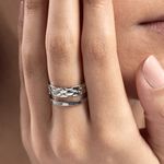 Bague Ajustable Abram Acier Blanc - Bagues fantaisie Femme | Histoire d&rsquo;Or