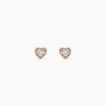 Boucles D'oreilles Puces Mon 1er Diamant Or Rose Diamant - Clous d'oreilles Femme | Histoire d&rsquo;Or