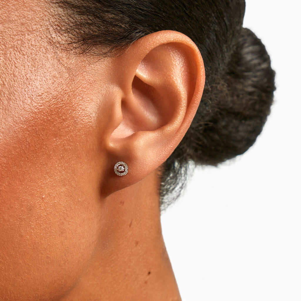 Boucles D'Oreilles Puces Domitia Or Jaune Diamant -  Femme | Histoire d&rsquo;Or