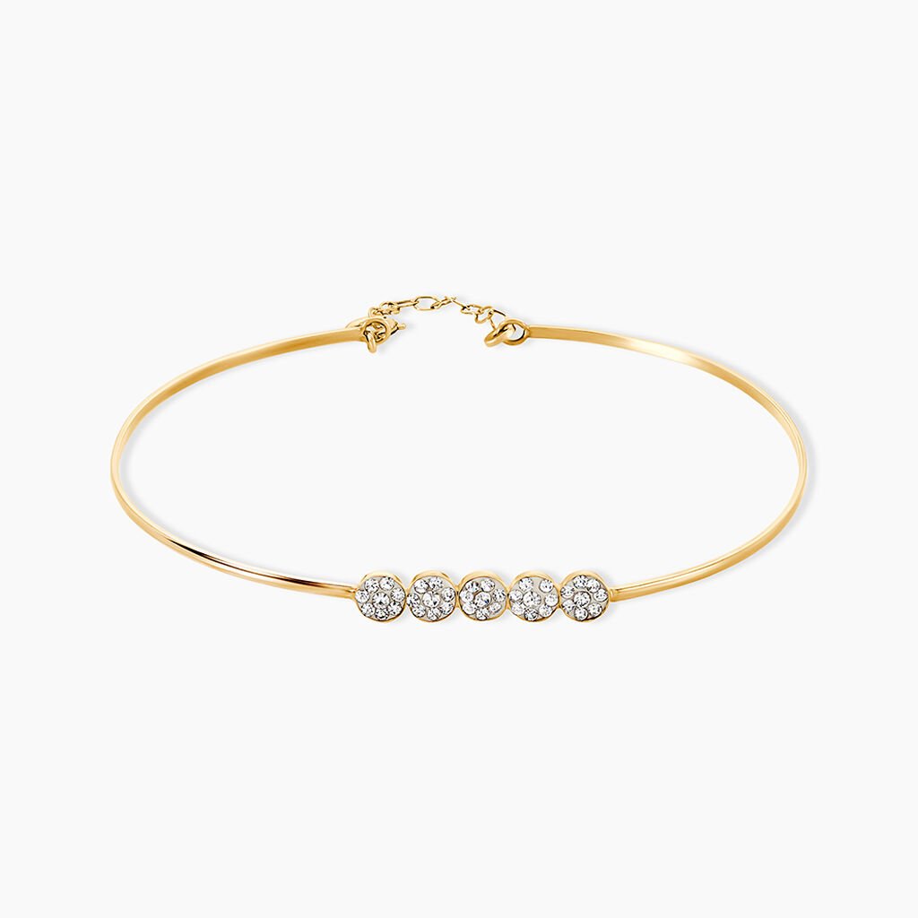 Bracelet Jonc Greta Or Jaune Strass - Bracelets joncs Femme | Histoire d&rsquo;Or