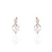 Boucles D'oreilles Puces Or Rose Clothilde Quartz - Boucles d'Oreilles Coeur Femme | Histoire d’Or
