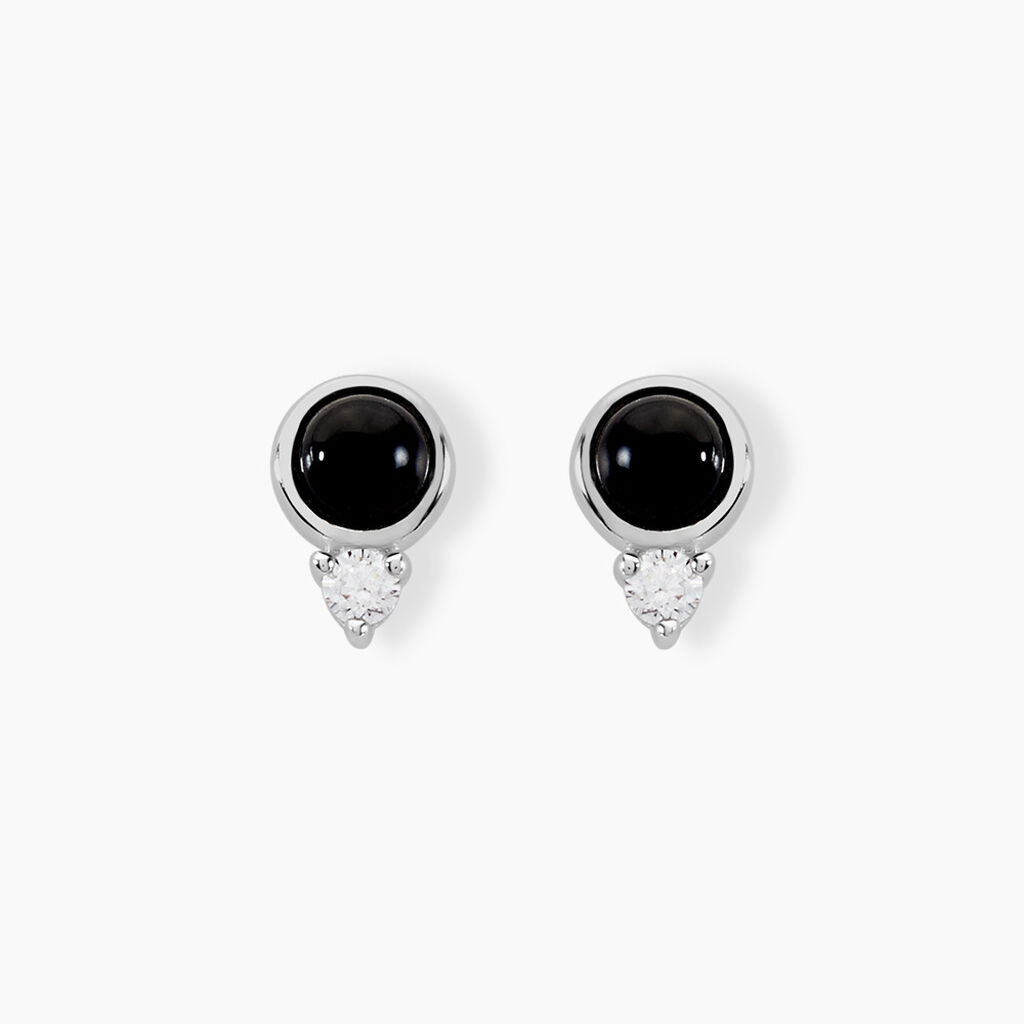 Boucles D'oreilles Puces Lonna Argent Blanc Verre Oxyde De Zirconium - Boucles d'oreilles fantaisie Femme | Histoire d&rsquo;Or