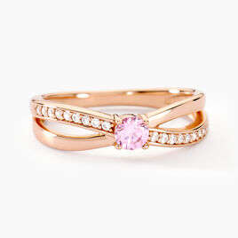 Bague Bertheline Argent Rose Oxyde De Zirconium - Bagues solitaires Femme | Histoire d’Or