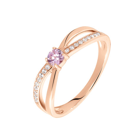 Bague Bertheline Argent Rose Oxyde De Zirconium - Bagues solitaires Femme | Histoire d’Or