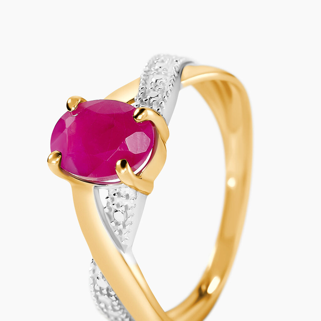 Bague Or Jaune Candice Rubis - Bagues solitaires Femme | Histoire d&rsquo;Or