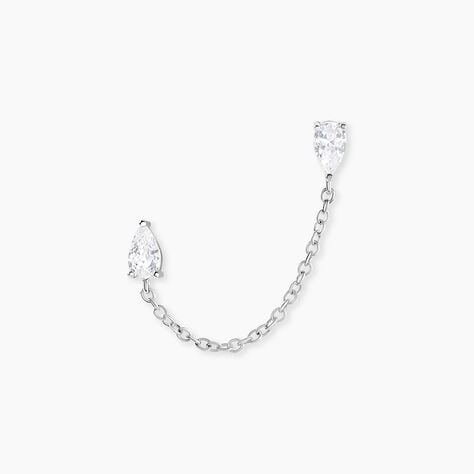 Bijou D'oreille Unitaire Eclat D'Aurore Argent Blanc Oxyde De Zirconium - Boucles d'oreilles fantaisie Femme | Histoire d&rsquo;Or