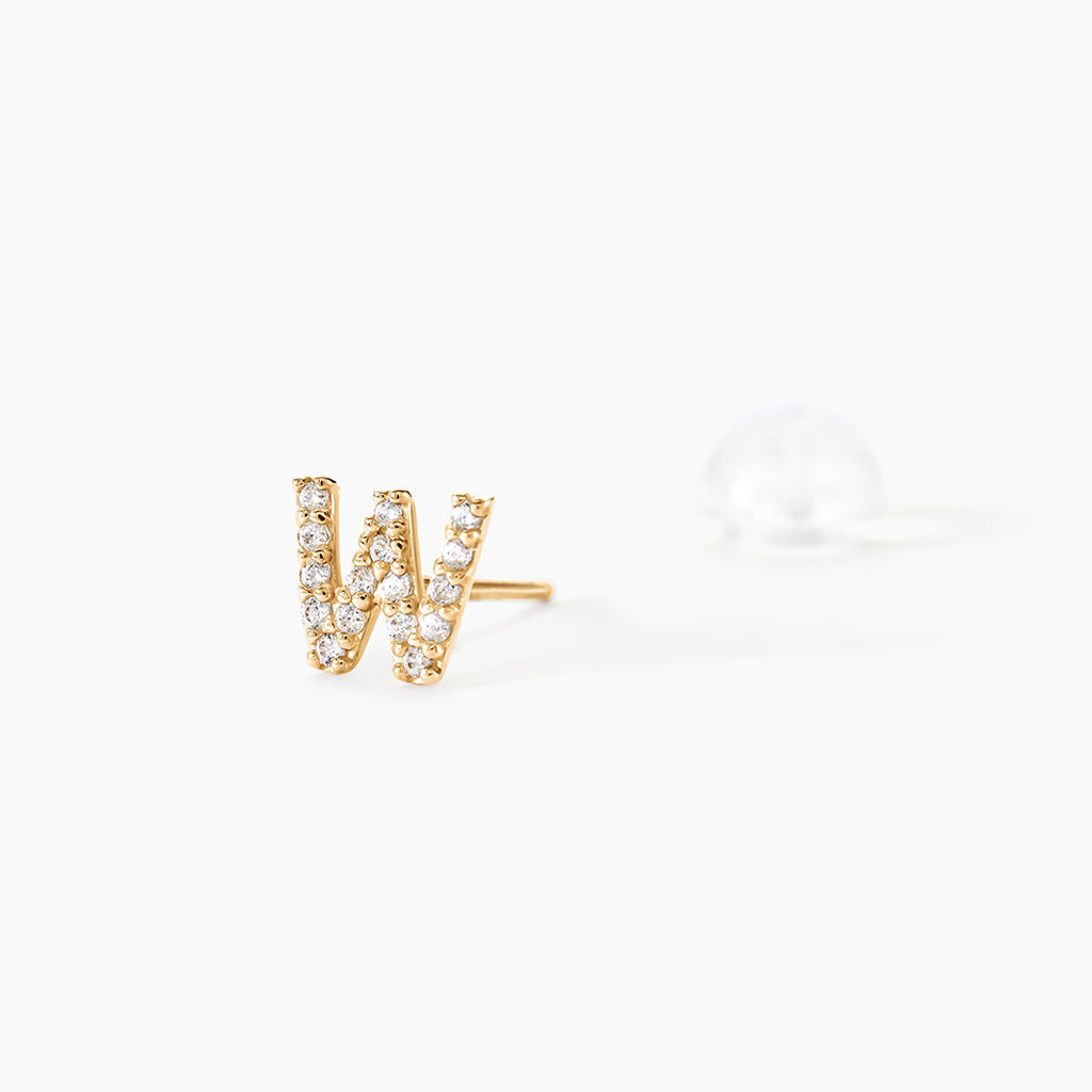Boucle D'oreille Puce Unitaire Jodoca Or Jaune Oxyde De Zirconium - Piercings d'oreilles Femme | Histoire d&rsquo;Or