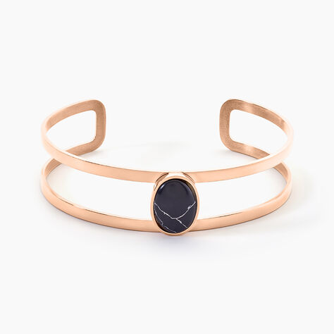 Bracelet Jonc Eline Acier Rose Pierre De Synthese - Bracelets joncs Femme | Histoire d&rsquo;Or