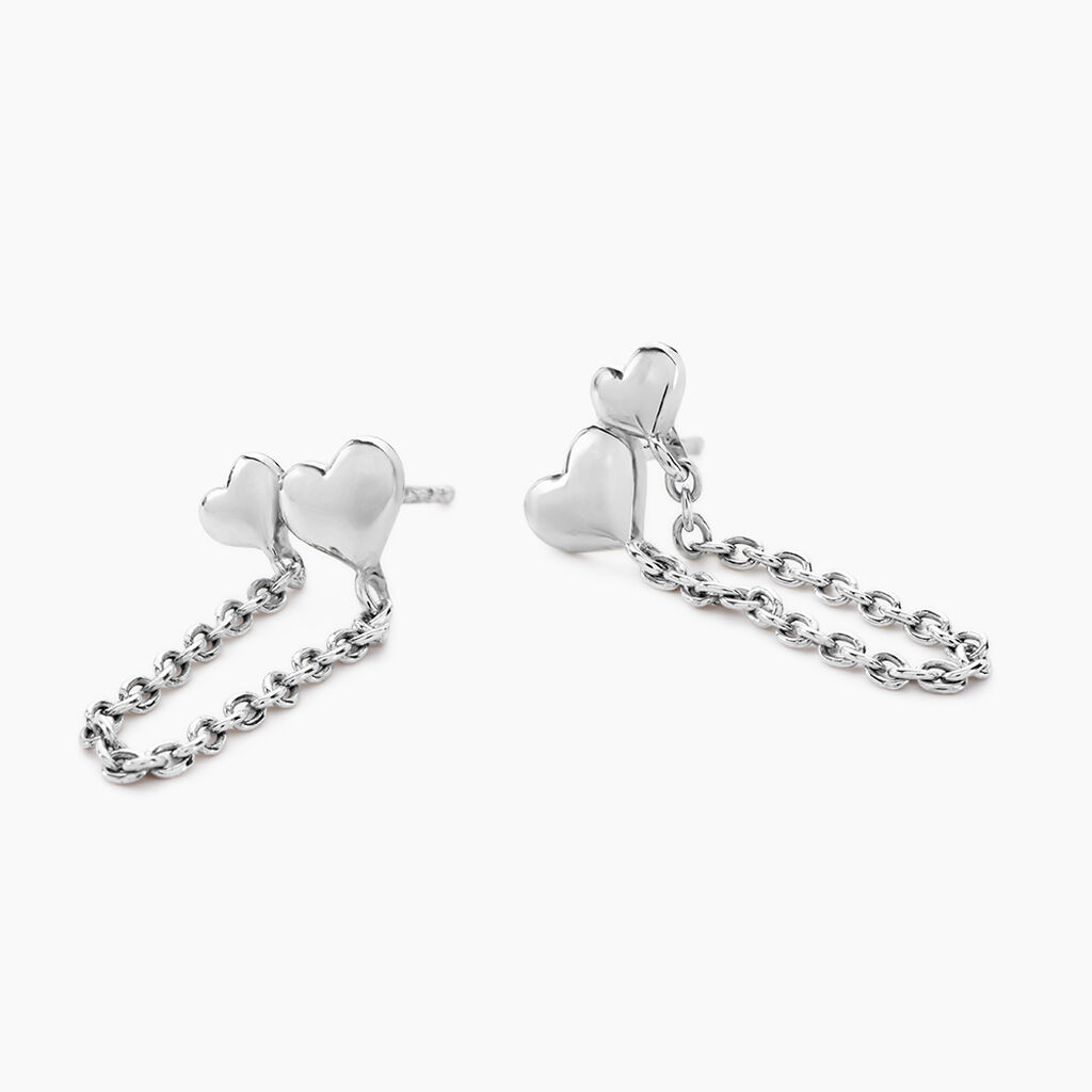 Boucles D'oreilles Pendantes Te Amo Argent Blanc - Boucles d'oreilles fantaisie Femme | Histoire d&rsquo;Or