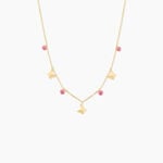 Collier Phyliss Argent Dor&eacute; A L'Or 750/1000 Oxyde De Zirconium - Bijoux avec pierres Enfant | Histoire d&rsquo;Or
