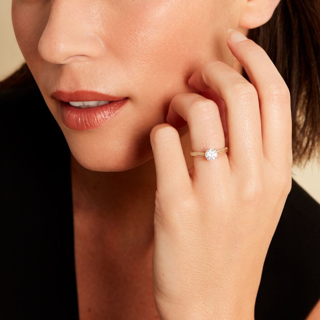 Bague Solitaire Veronique-marie Or Jaune Oxyde De Zirconium - Bagues solitaires Femme | Histoire d’Or