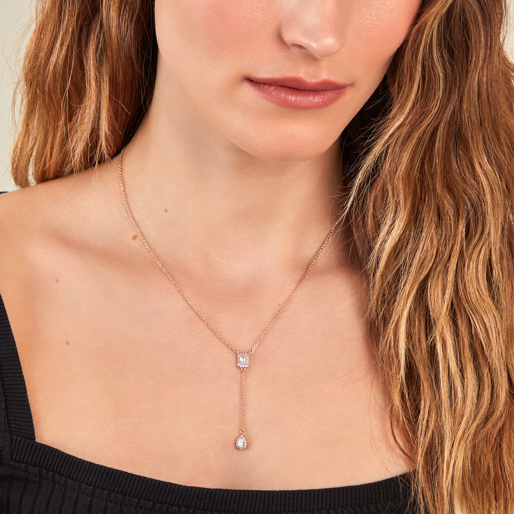 Collier Shiny Drops Plaqué Or Doré Oxyde De Zirconium - Colliers Femme | Histoire d’Or