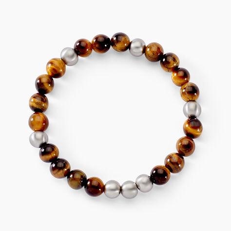 Bracelet Adonis Acier Blanc Oeil De Tigre - Bracelets Homme | Histoire d’Or