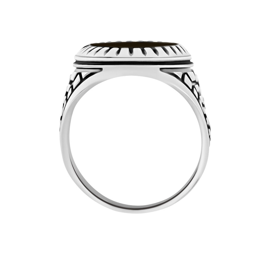 Bague Thimeo Argent Blanc Onyx - Bagues solitaires Homme | Histoire d&rsquo;Or