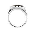 Bague Thimeo Argent Blanc Onyx - Bagues solitaires Homme | Histoire d&rsquo;Or