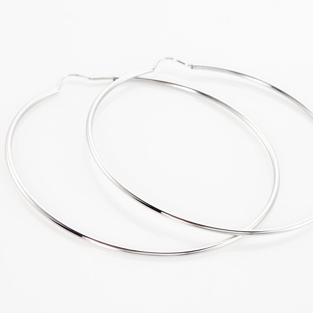 Créoles Dominae Or Blanc - Boucles d'oreilles créoles Femme | Histoire d’Or