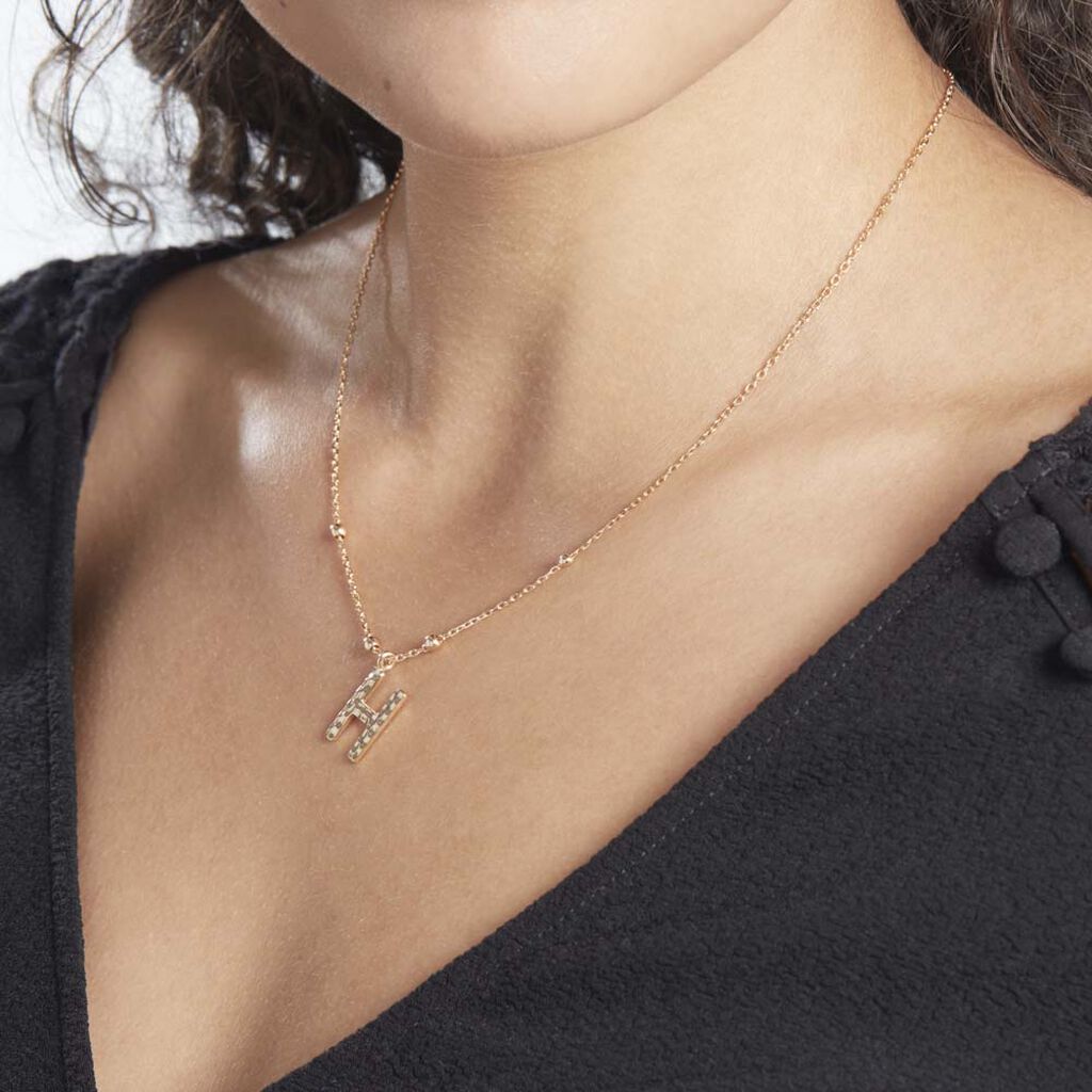 Collier Plaqué Or Jaune Lettra - Colliers fantaisie Femme | Histoire d’Or