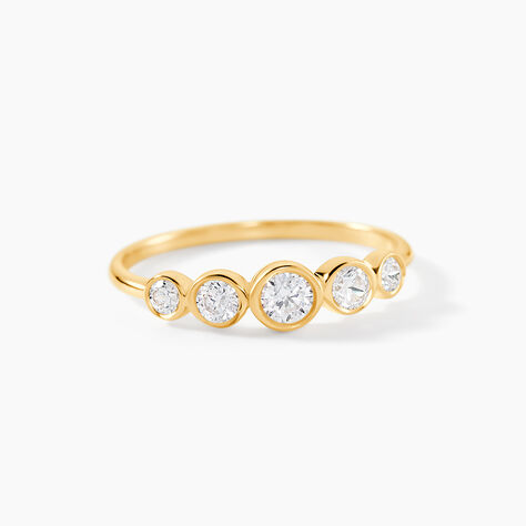 Bague Or Jaune Sabinus Oxydes De Zirconium - Bagues solitaires Femme | Histoire d&rsquo;Or