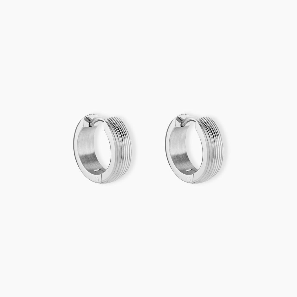 Cr&eacute;oles Sumiko Acier Blanc - Boucles d'oreilles cr&eacute;oles Homme | Histoire d&rsquo;Or