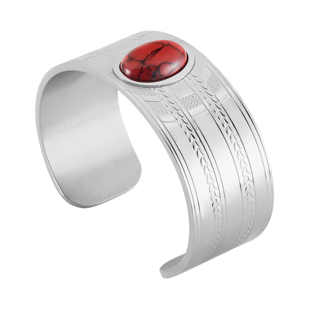 Bracelet Jonc Imagine Segolene Acier Blanc Pierre De Synthese - Bracelets joncs Femme | Histoire d’Or