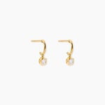 Boucles D'Oreilles Puces Fideline Argent Dor&eacute; A L'Or 750/1000 Oxyde De Zirconium - Boucles d'oreilles fantaisie Femme | Histoire d&rsquo;Or