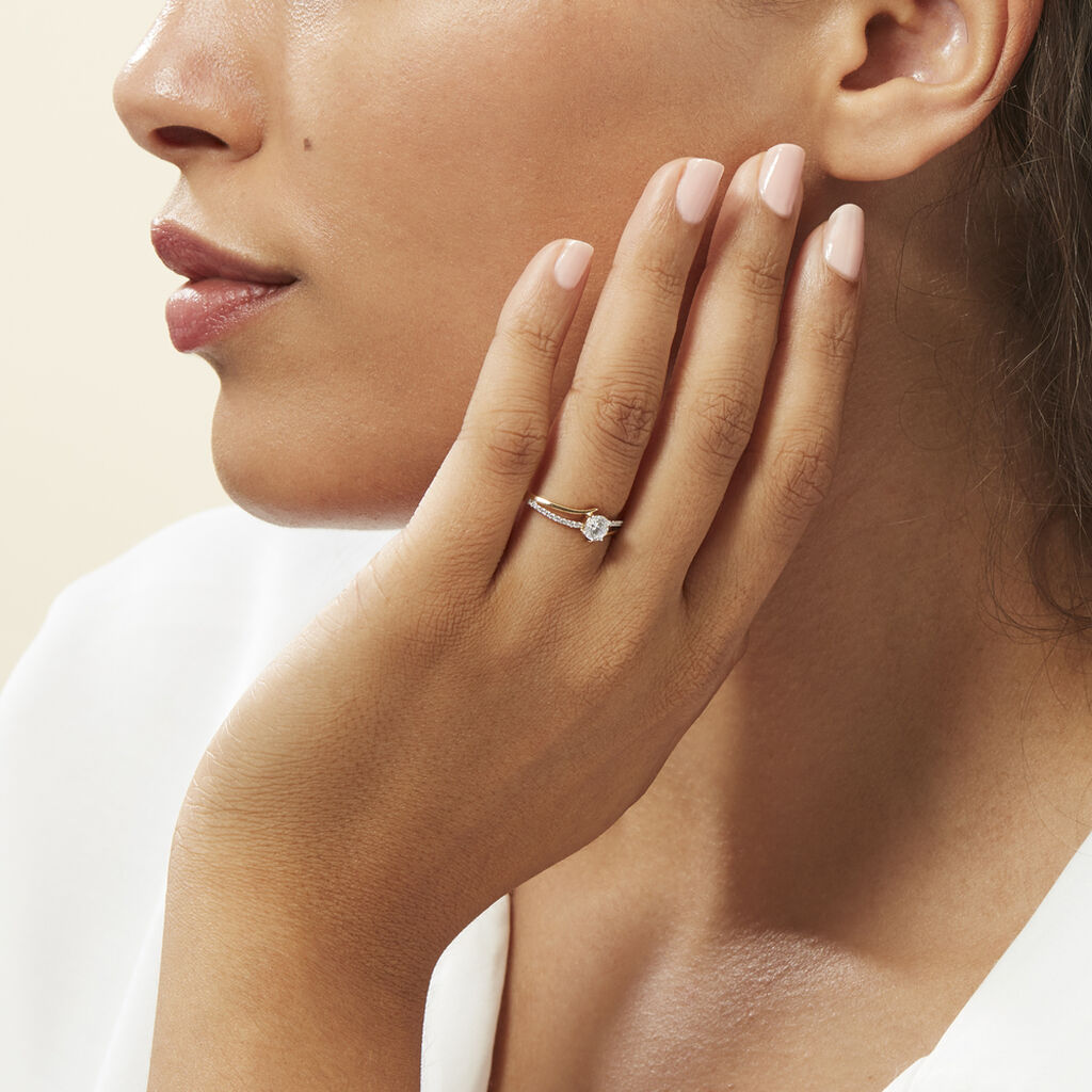 Bague Solitaire Abelia Or Jaune Oxyde De Zirconium - Bagues solitaires Femme | Histoire d’Or