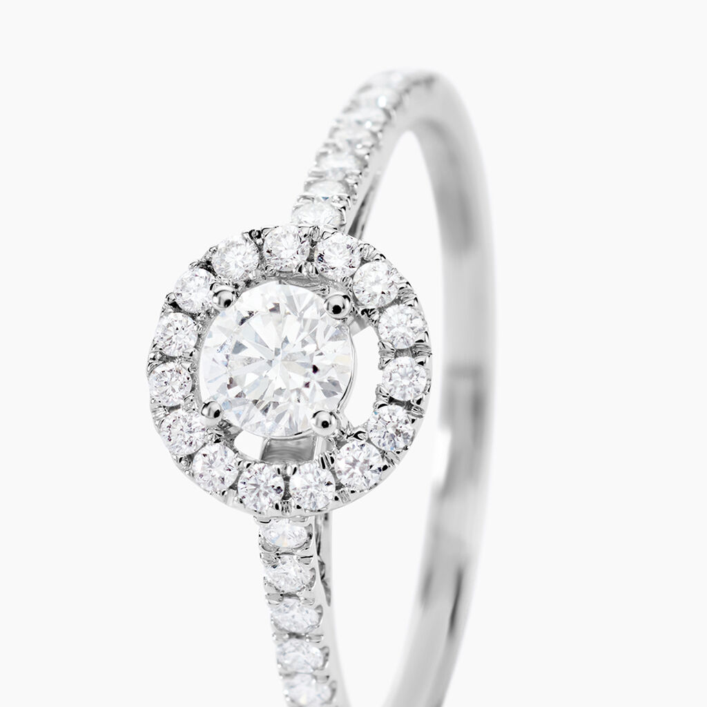 Bague Or Blanc Cadence Diamants - Bagues solitaires Femme | Histoire d&rsquo;Or