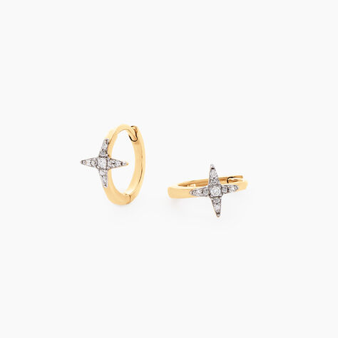 Créoles Starlight Or Jaune Diamant - Boucles d'oreilles créoles Femme | Histoire d’Or