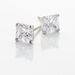 Boucles D'oreilles Puces Doreen Carre Or Blanc Oxyde De Zirconium - Clous d'oreilles Femme | Histoire d’Or