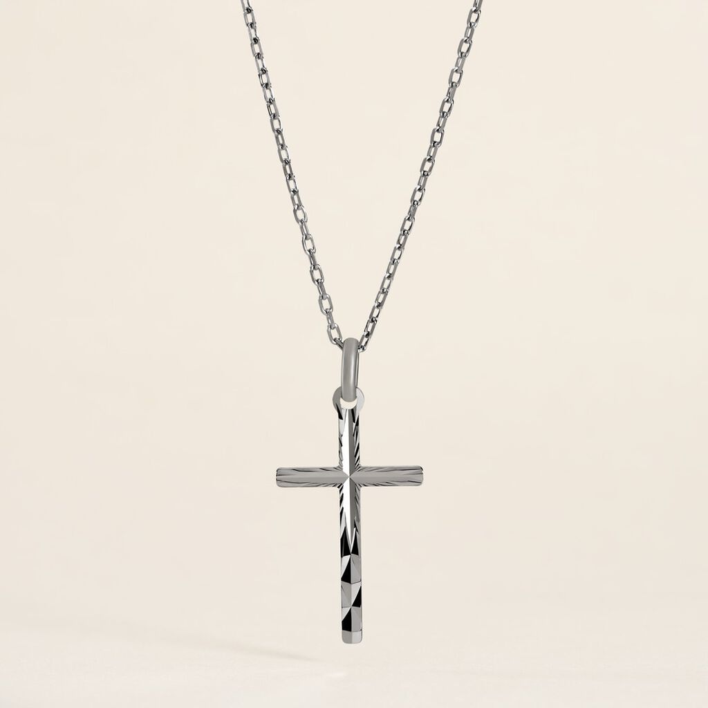 Pendentif Desilia Cisel&eacute;e Argent Blanc - Pendentifs Communion Famille | Histoire d&rsquo;Or