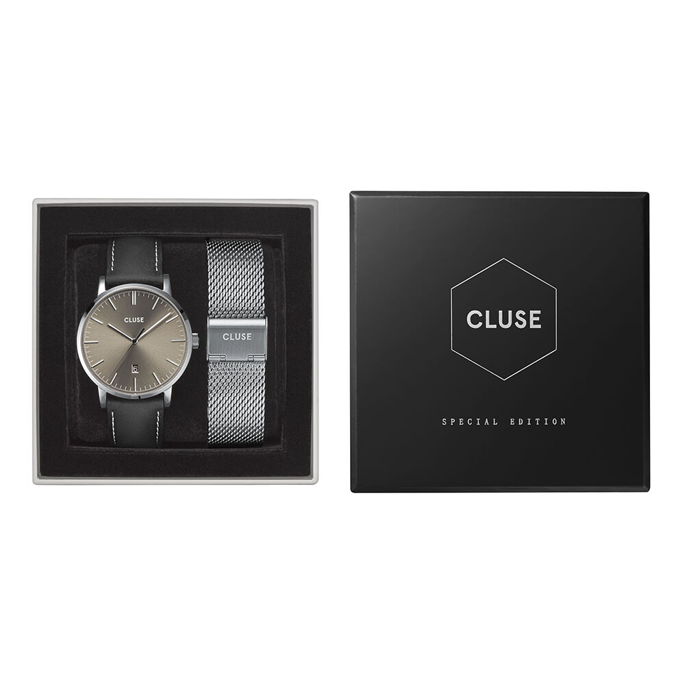 Montre Cluse Coffret La Tétragone Watch \u0026 Leather Strap, Gold Colour -  CG10318