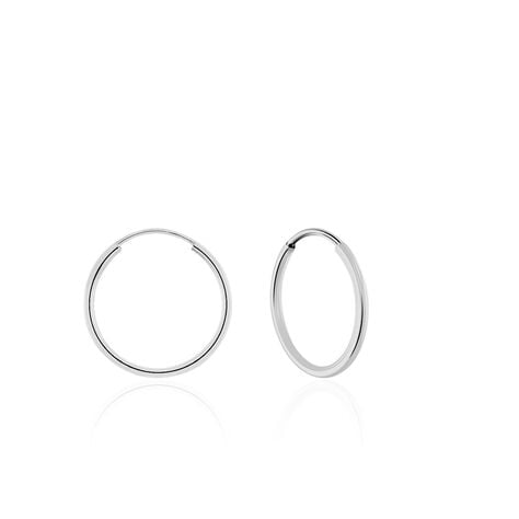Créoles Dominae Or Blanc - Boucles d'oreilles créoles Femme | Histoire d’Or