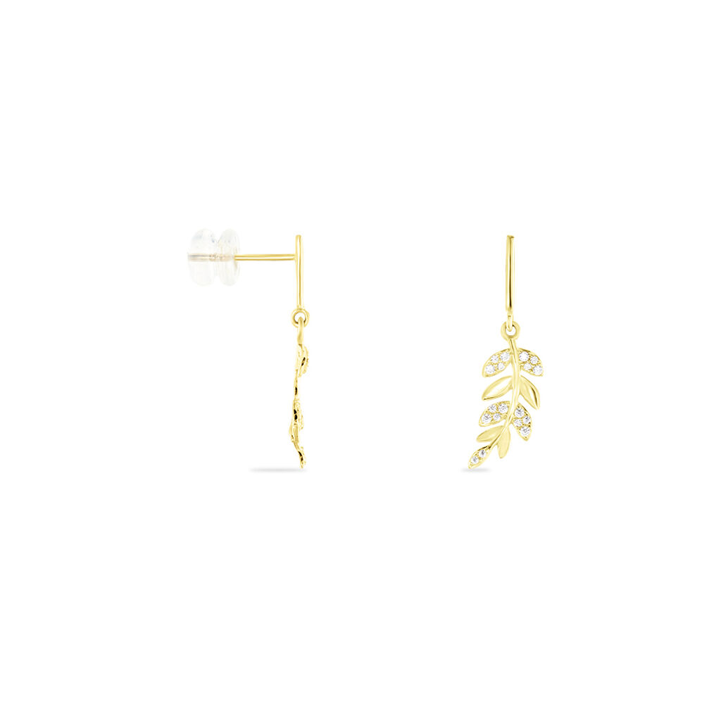 Boucles D'oreilles Pendantes Or Jaune Nahia Oxydes De Zirconium - Boucles d'oreilles pendantes Femme | Histoire d’Or