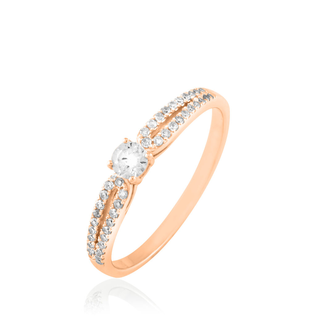 Bague Solitaire Katalina Or Rose Diamant - Bagues solitaires Femme | Histoire d’Or