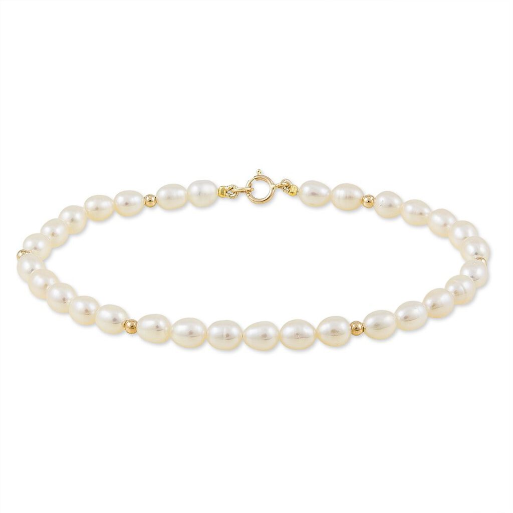 bracelet ciriola or jaune perle de culture