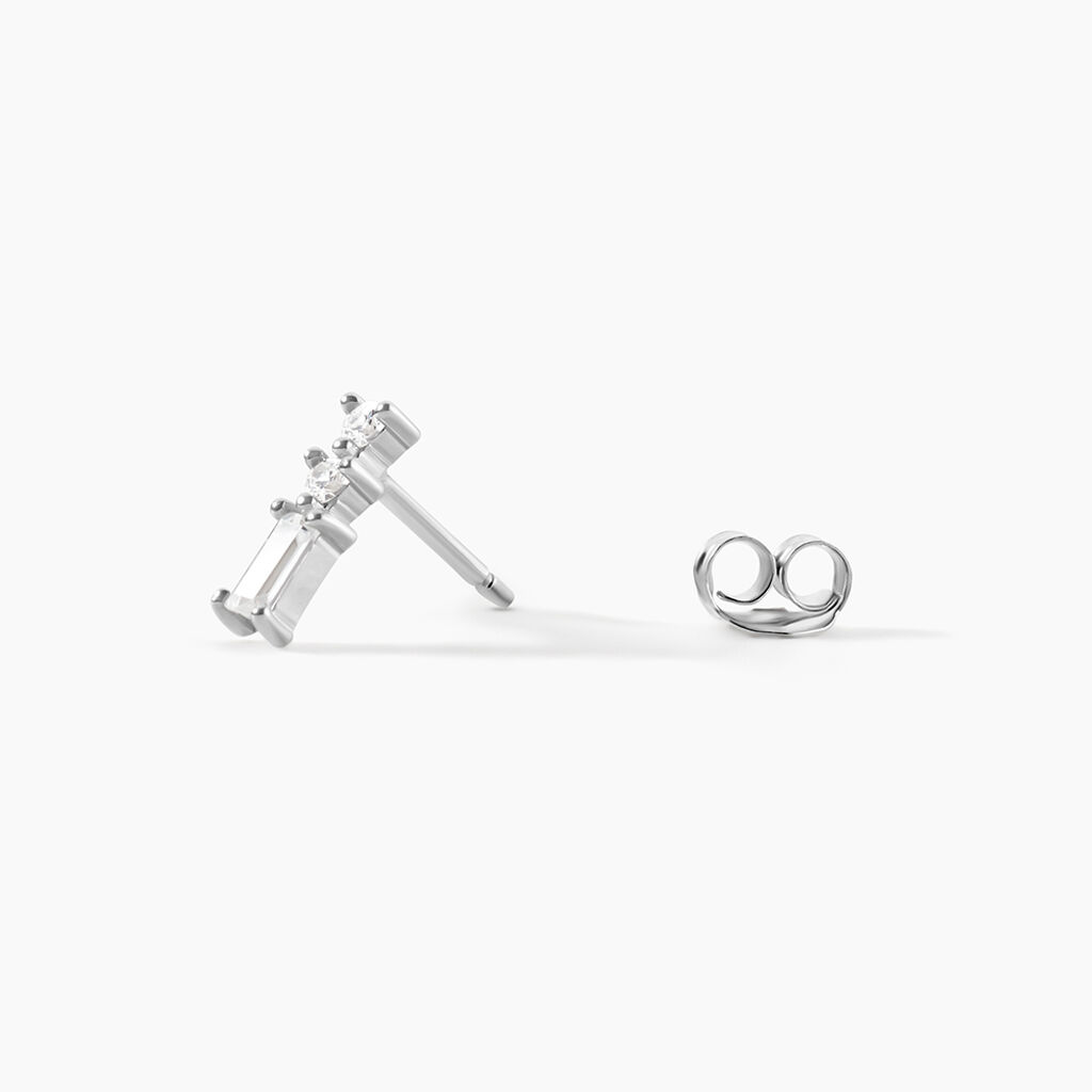 Boucles D'oreilles Puces Iolyn Argent Blanc Oxyde De Zirconium - Boucles d'oreilles fantaisie Femme | Histoire d&rsquo;Or