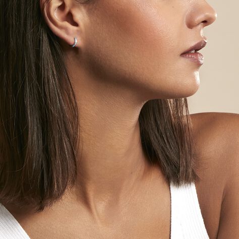 Créoles Rio Saara Argent Blanc Oxyde De Zirconium - Boucles d'oreilles créoles Femme | Histoire d’Or