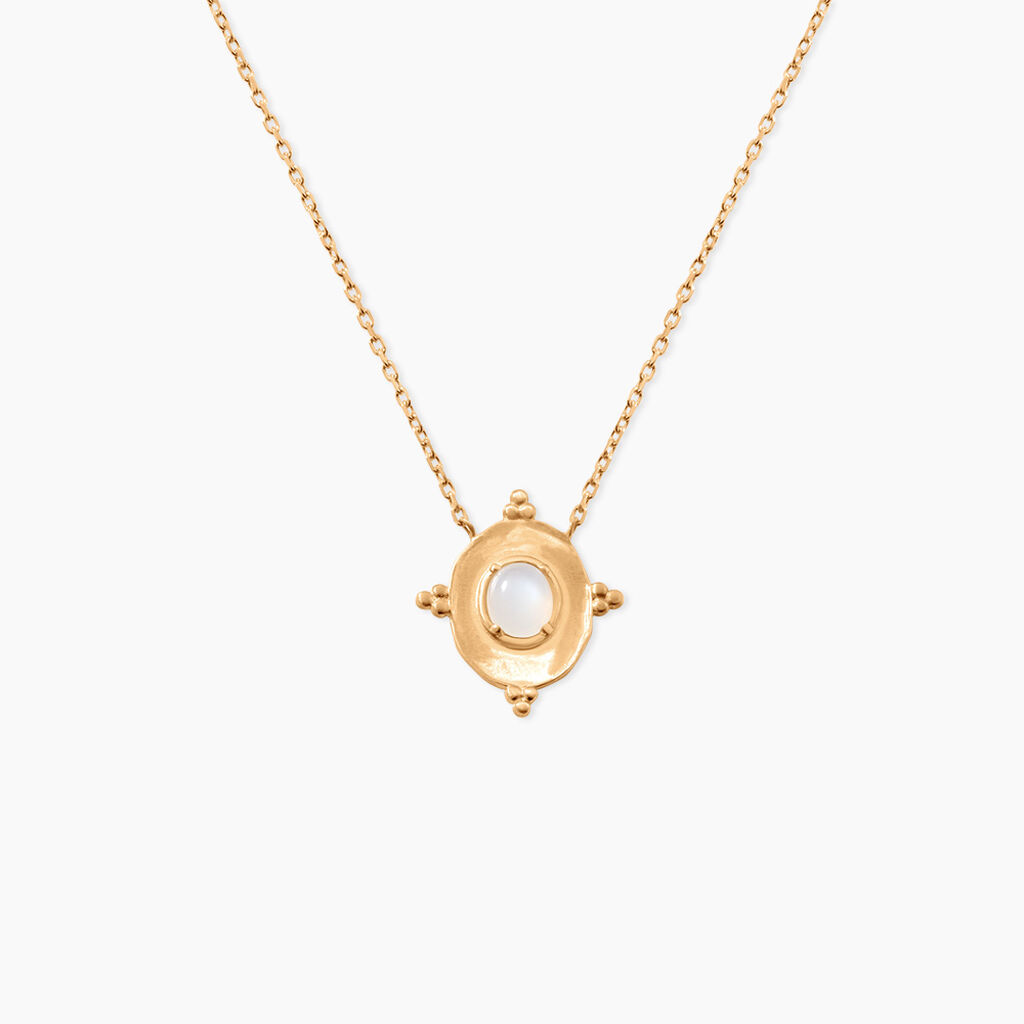 Collier Plaque Or Jaune Oline Pierre De Lune - Colliers Femme | Histoire d&rsquo;Or