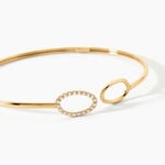 Bracelet Jonc Seth Argent Dor&eacute; A L'Or 750/1000 Oxyde De Zirconium - Bracelets joncs Femme | Histoire d&rsquo;Or