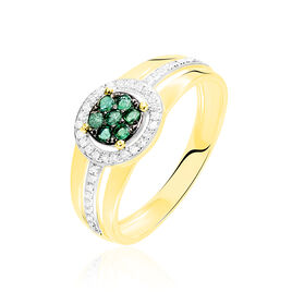 Bague Lise-laure Or Jaune Emeraude Et Diamant - Bagues avec pierre Femme | Histoire d’Or