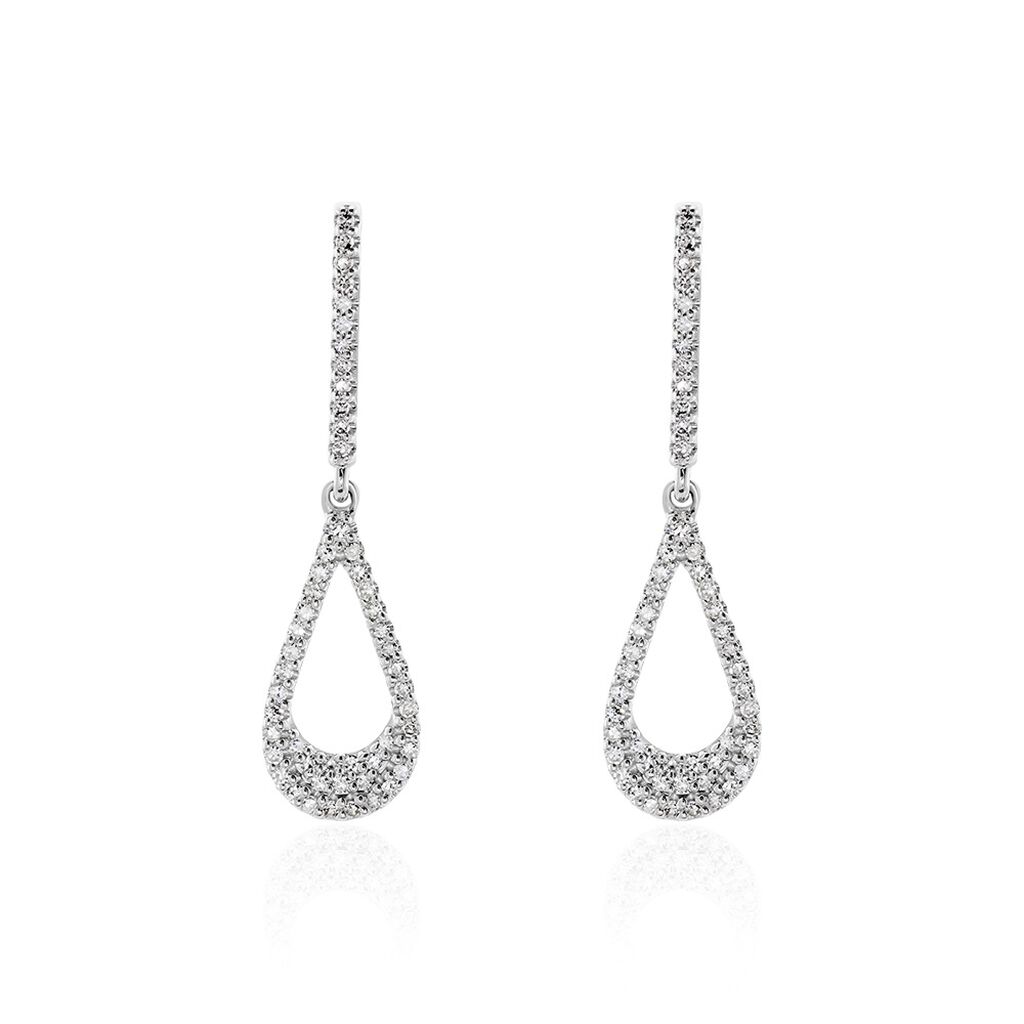 Boucles D'oreilles Pendantes Or Blanc Abilene Diamants - Boucles d'oreilles pendantes Femme | Histoire d&rsquo;Or