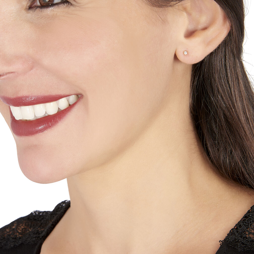 Boucles D'oreilles Puces Victoria Or Jaune Diamant - Clous d'oreilles Femme | Histoire d&rsquo;Or