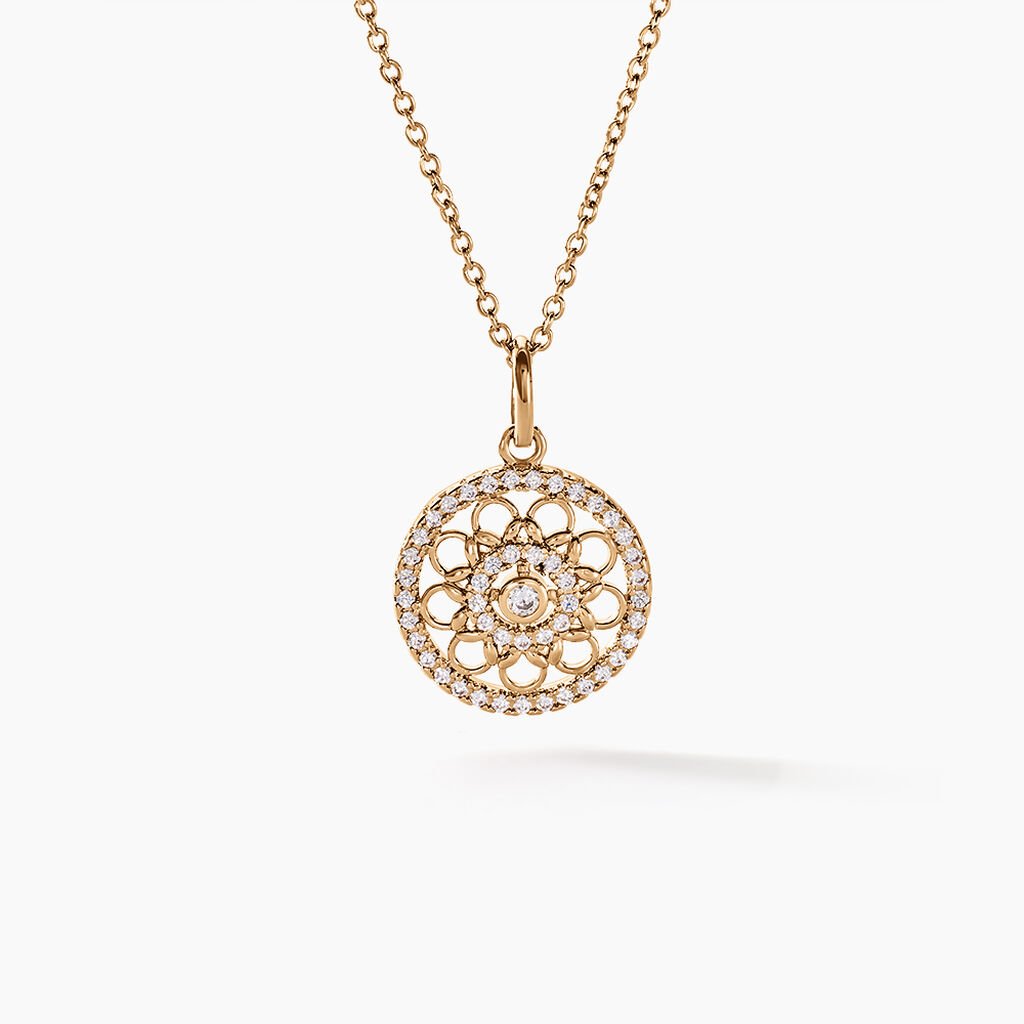 Collier Danya Plaqu&eacute; Or Dor&eacute; Oxyde De Zirconium - Colliers Femme | Histoire d&rsquo;Or