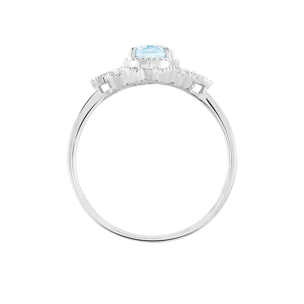 Bague Amance Or Blanc Topaze Et Oxyde De Zirconium - Bagues solitaires Femme | Histoire d&rsquo;Or