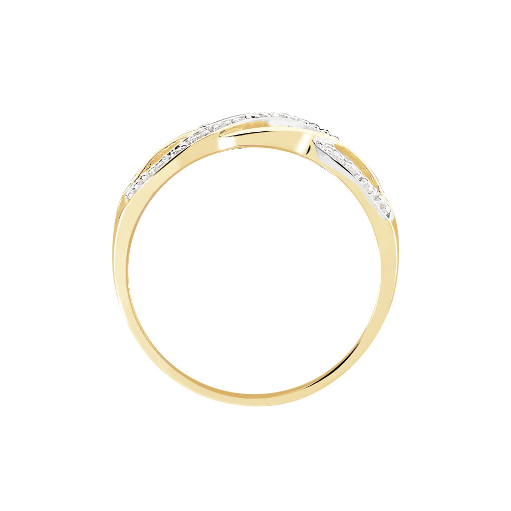 Bague Vaguelette Or Jaune Diamant - Bagues avec pierre Femme | Histoire d&rsquo;Or