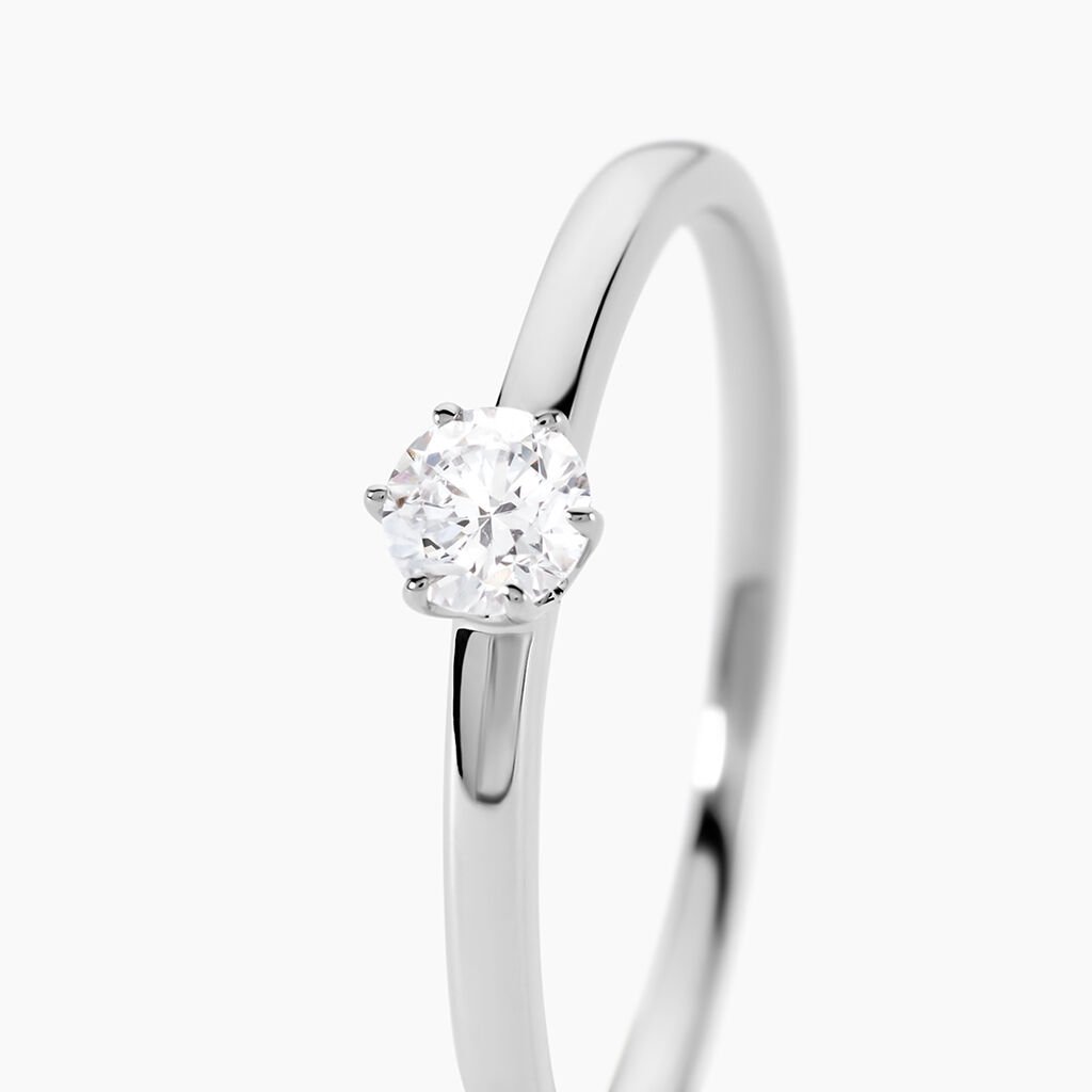 Bague Solitaire Natalia Pl Platine Blanc Diamant - Bagues solitaires Femme | Histoire d’Or