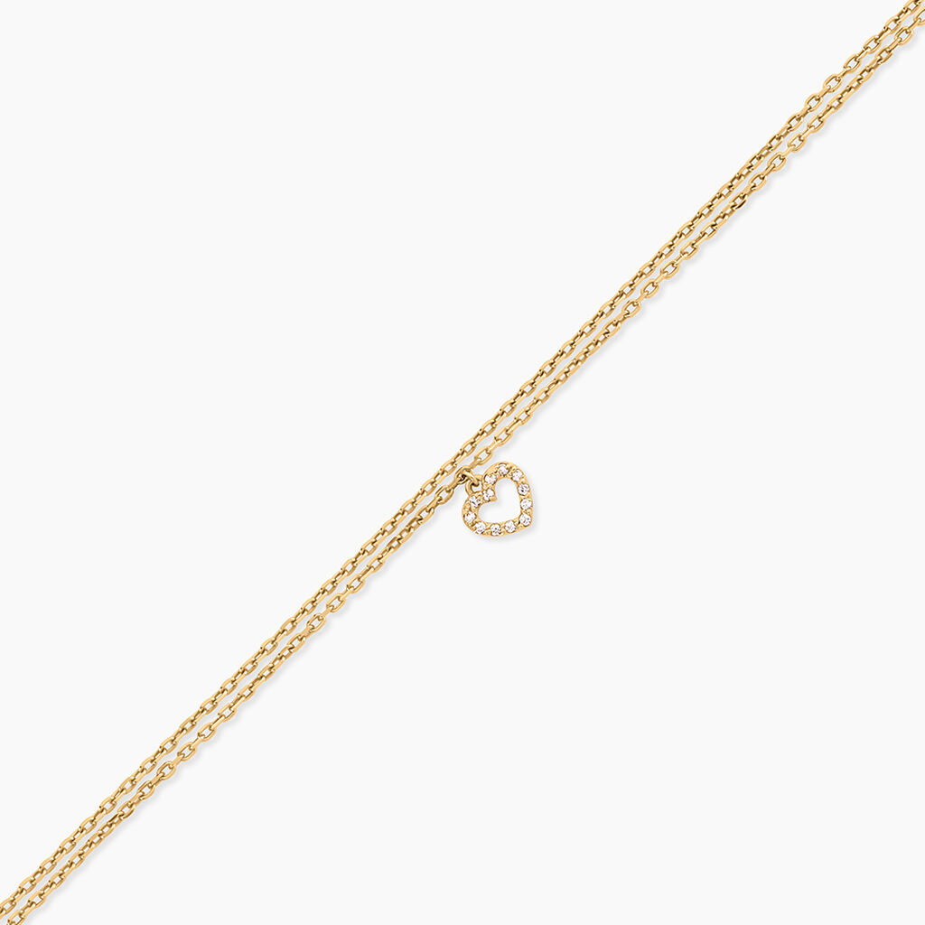 Cha&icirc;ne De Cheville Salome Argent Dor&eacute; A L'Or 750/1000 Oxyde De Zirconium - Cha&icirc;nes de cheville Femme | Histoire d&rsquo;Or