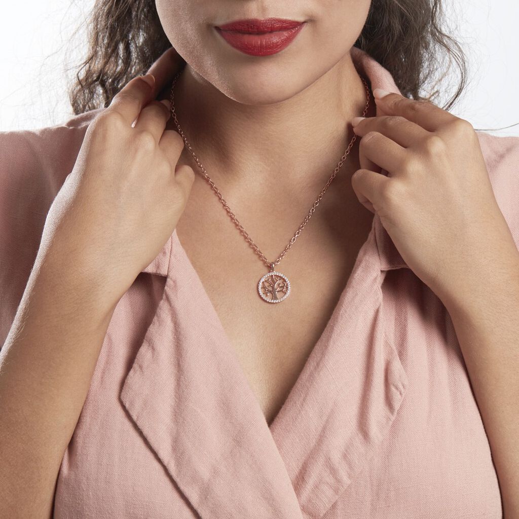 Collier Argent Rose Urcisse Oxydes De Zirconium - Colliers Femme | Histoire d’Or